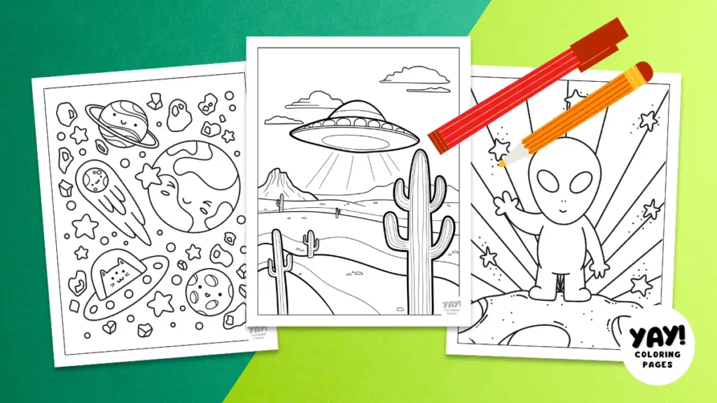 Alien coloring pages from Yay! Coloring Pages
