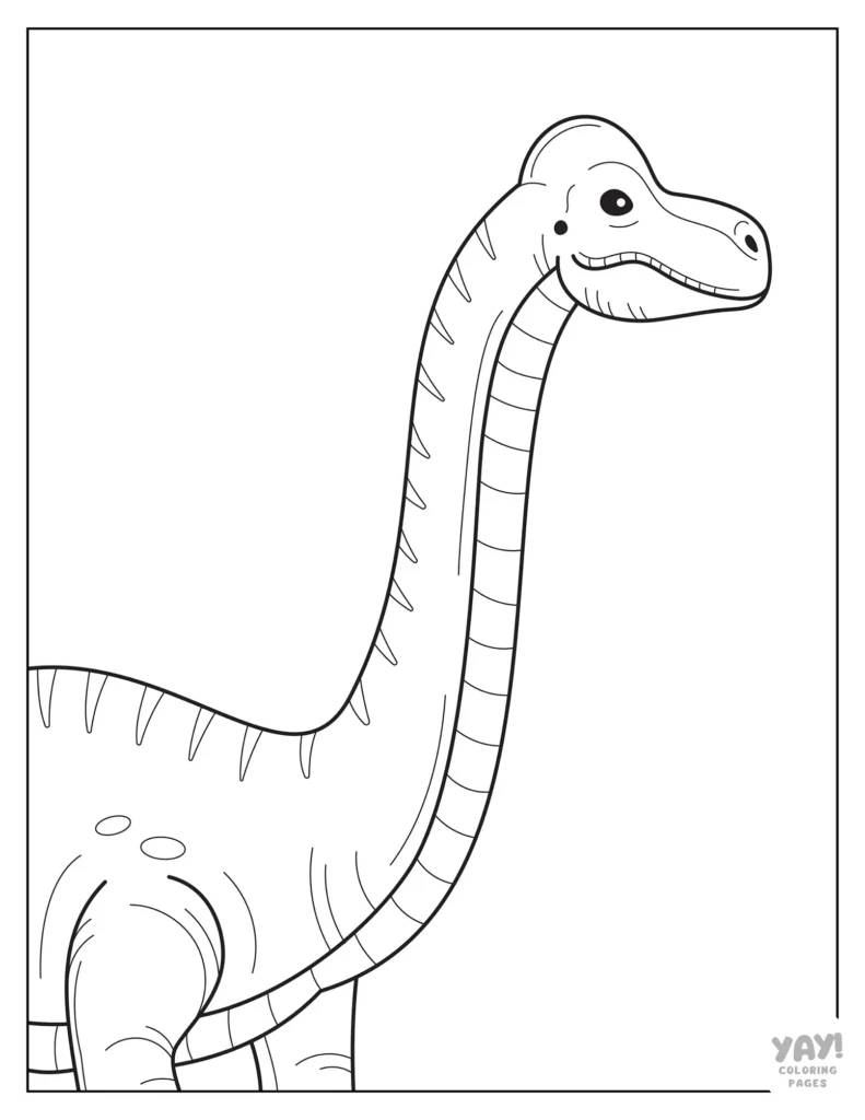 Easy to color brachiosaurus coloring page