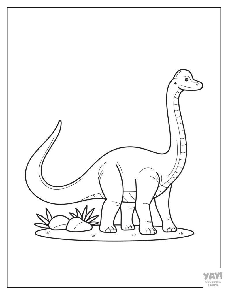 Easy to color brachiosaurus