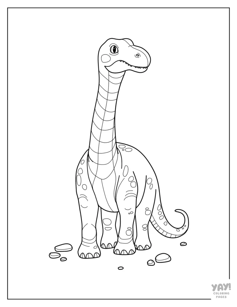 Full body line drawing of brachiosaurus