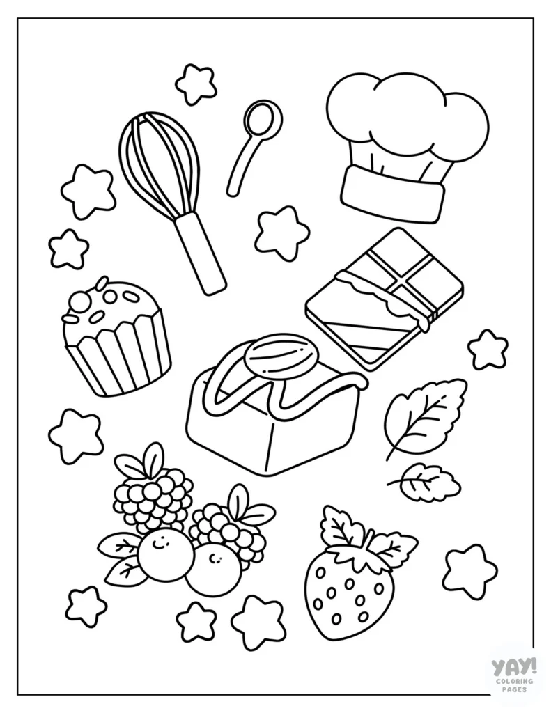 Baker's recipe coloring page