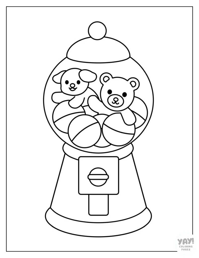 Gumball machine coloring page