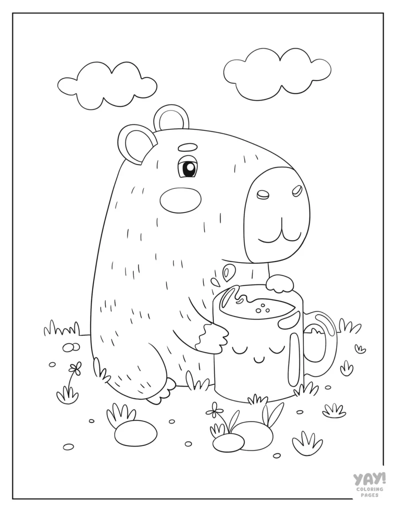 Capybara Free Coloring Pages