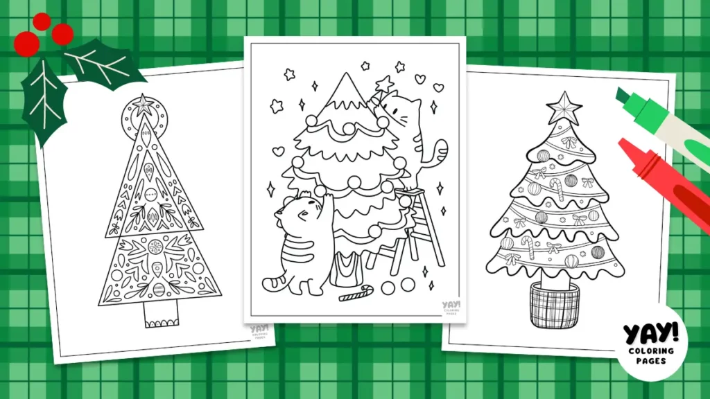 Christmas tree coloring pages from Yay! Coloring Pages