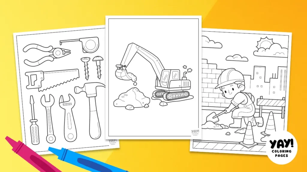 Construction coloring pages