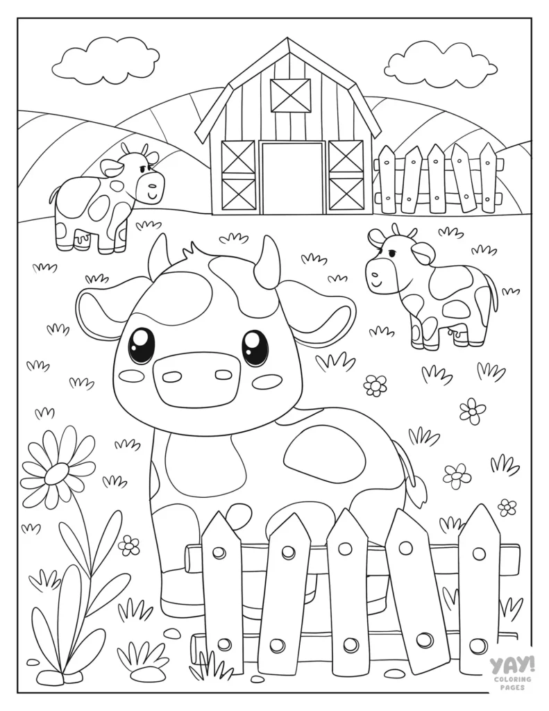 Cute Farm Coloring Book