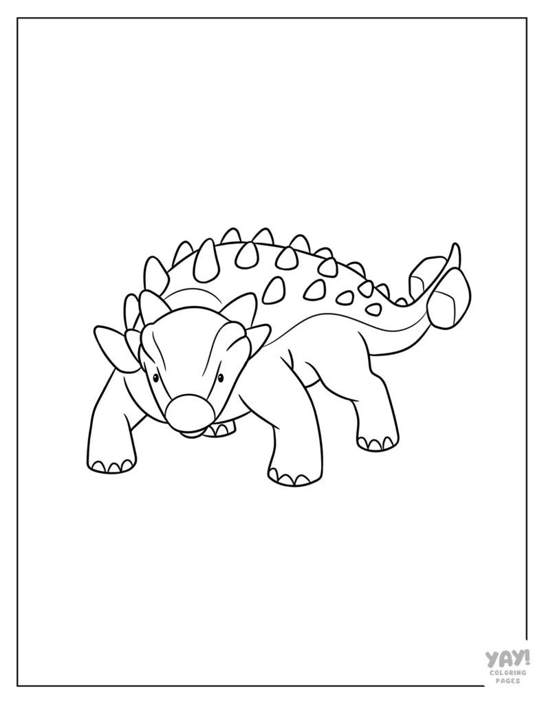 Ankylosaurus dinosaur coloring page