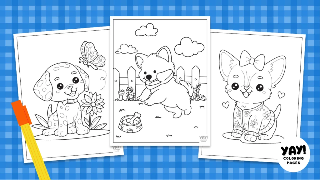 Dog coloring pages from Yay Coloring Pages