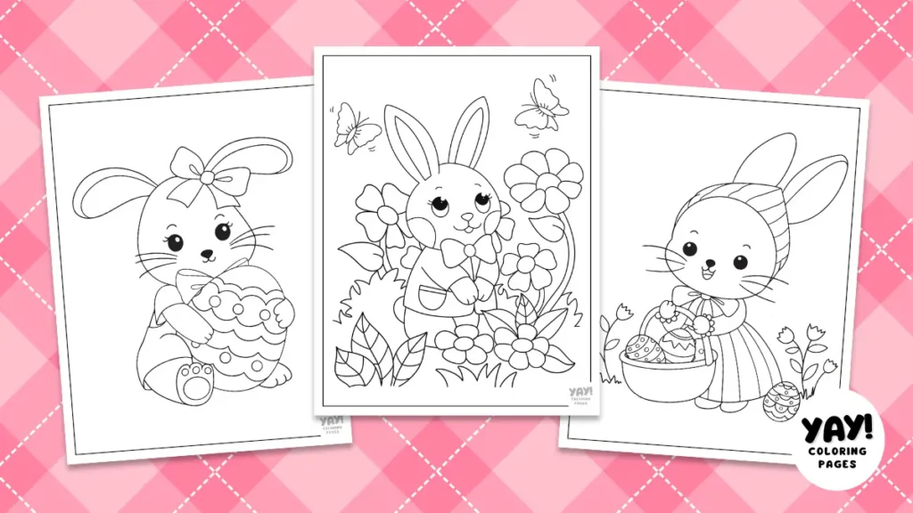 Easter bunny coloring pages from Yay Coloring Pages