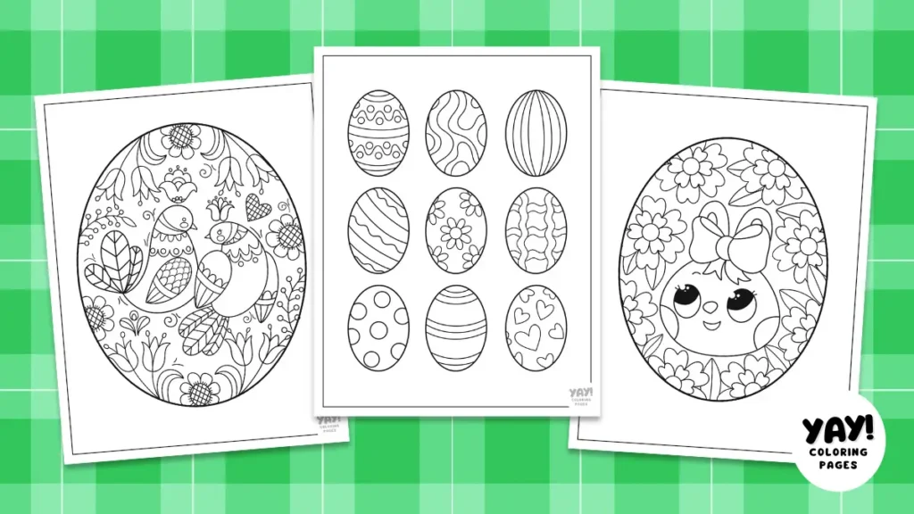 Easter egg coloring pages from Yay Coloring Pages