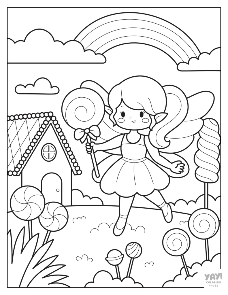Candy fairy coloring page