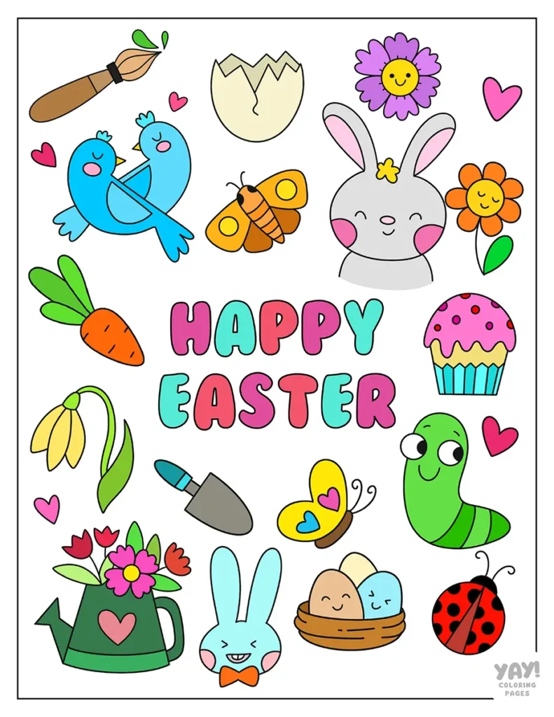 Finished Easter coloring page