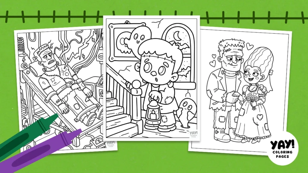 Frankenstein coloring pages from Yay! Coloring Pages