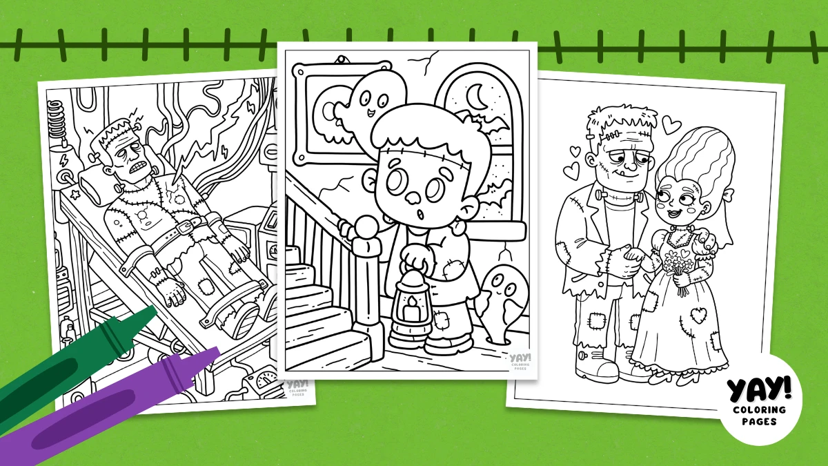 Frankenstein coloring pages from Yay! Coloring Pages