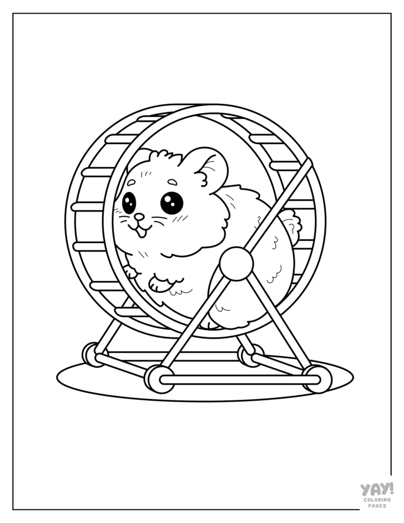 Hamster running on a wheel