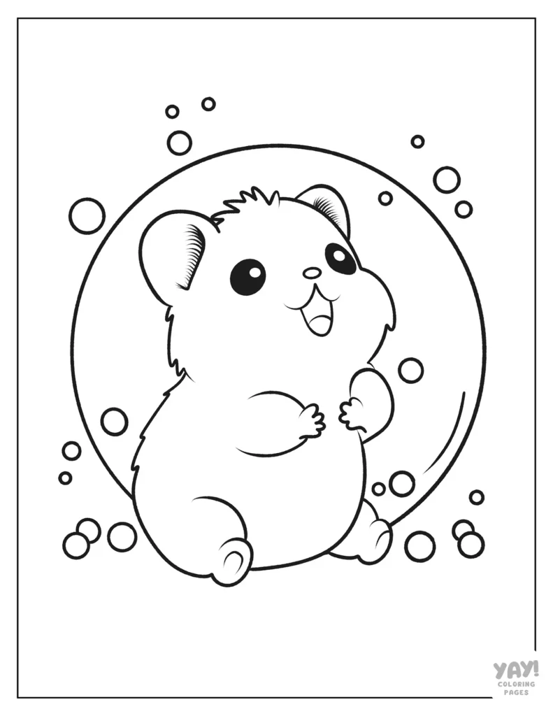 Hamster in bubbles