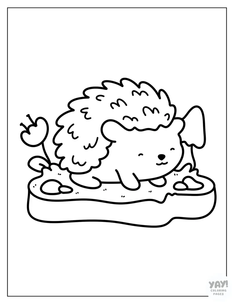 Bold and easy hedgehog coloring page