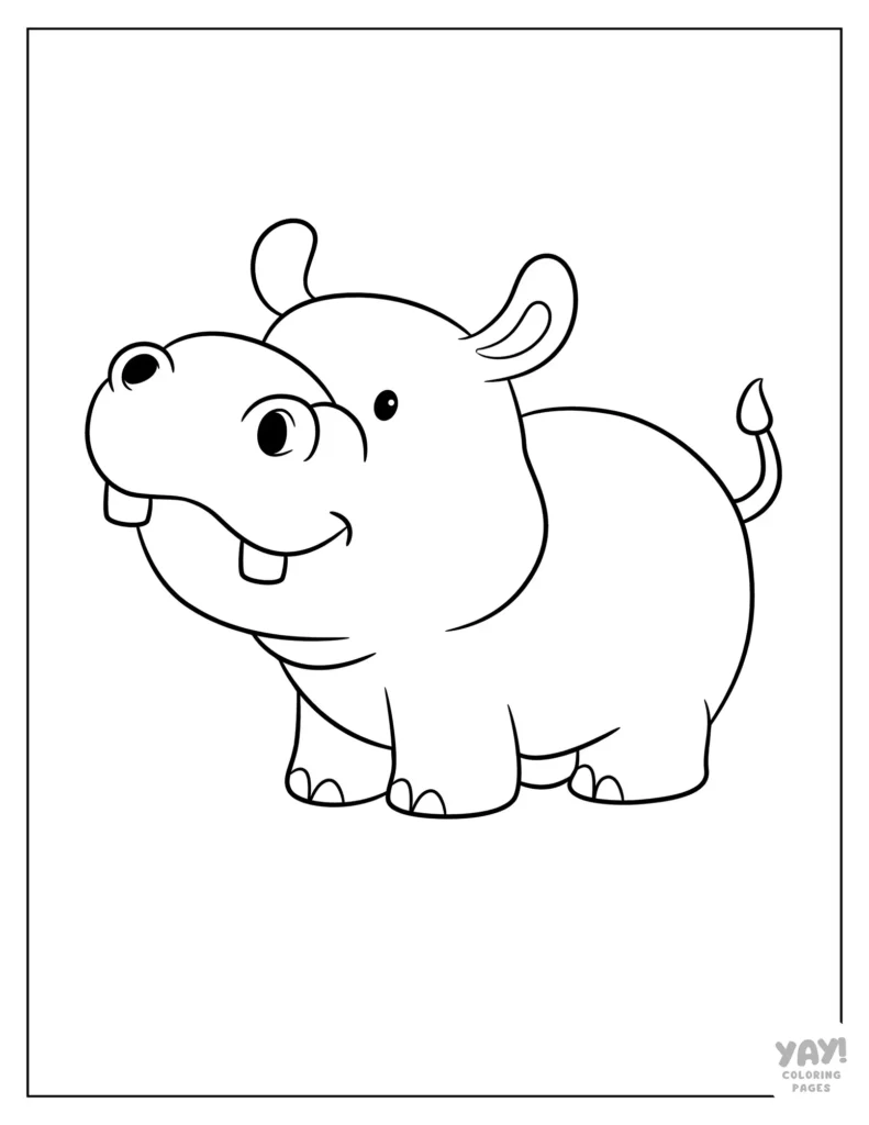Easy to color hippo