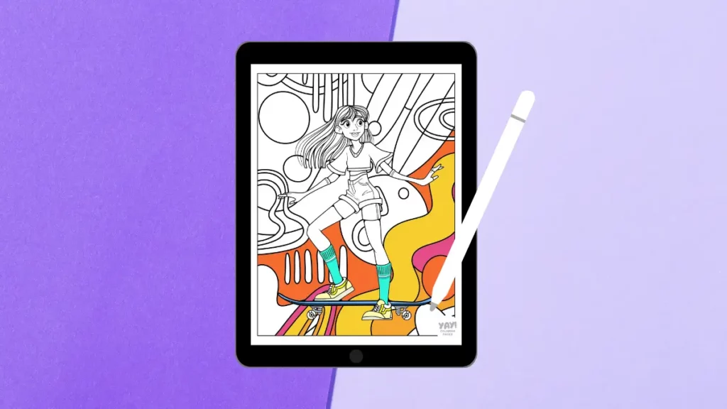 Color coloring pages on iPad in Procreate
