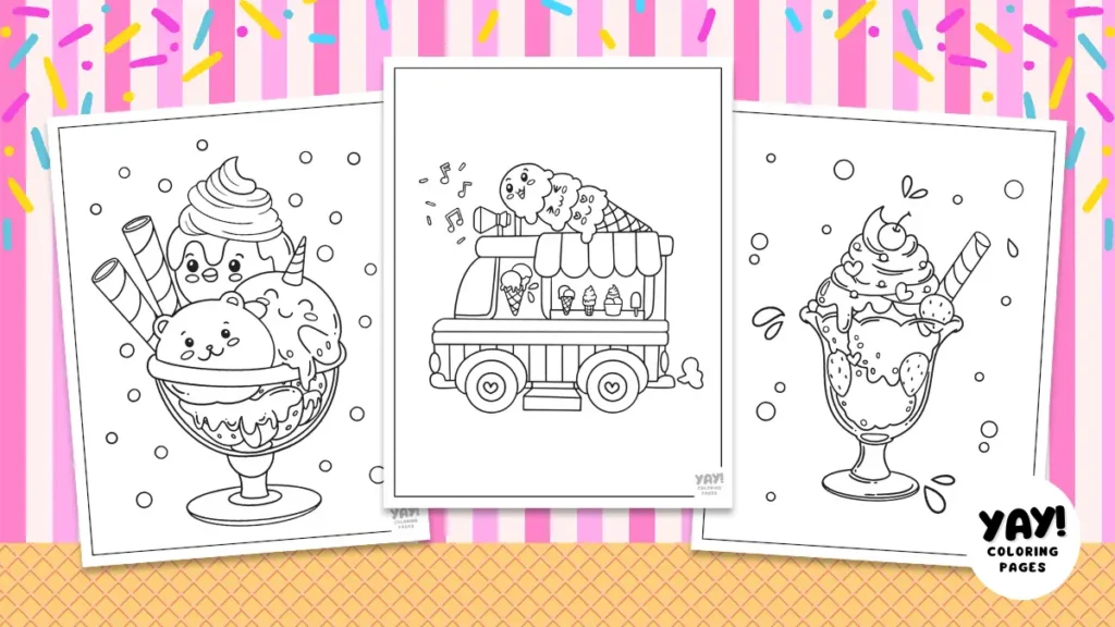 Free ice cream coloring pages from Yay! Coloring Pages