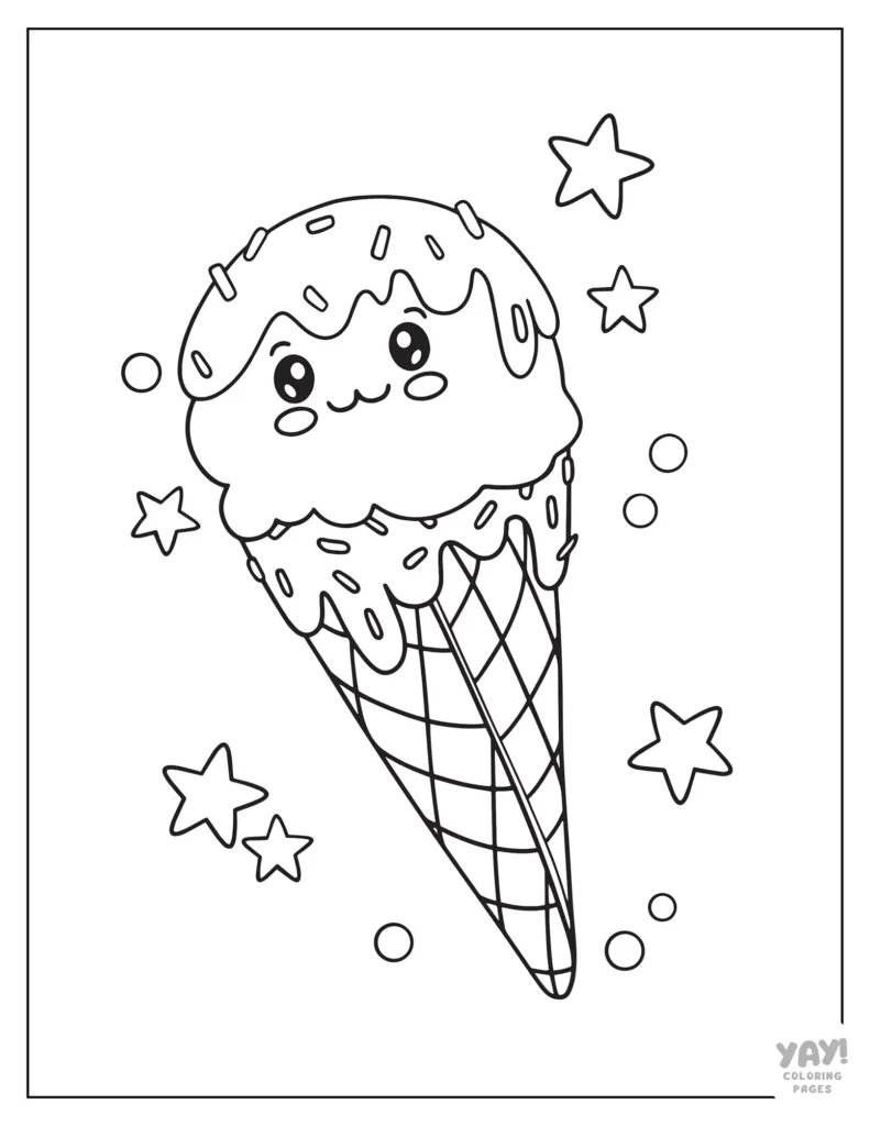 Ice cream surrounded by stars