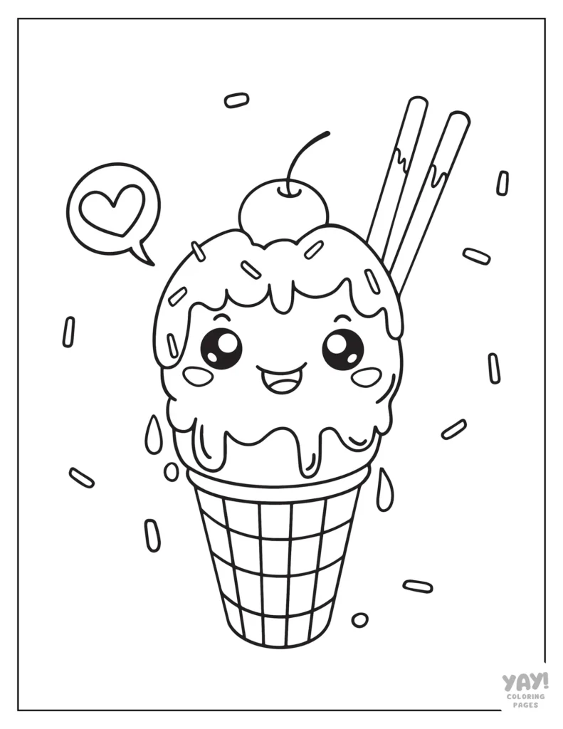 Happy kawaii ice cream cone