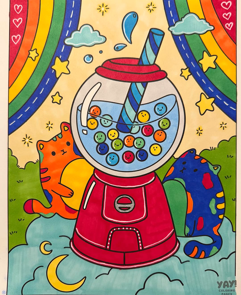 ColorWithYay boba coloring page
