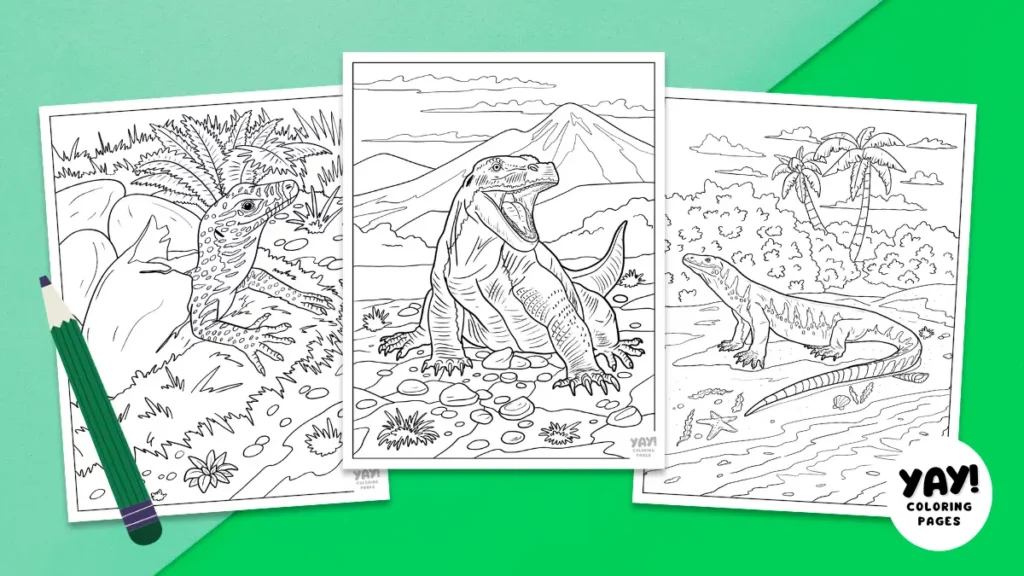 Komodo dragon coloring pages
