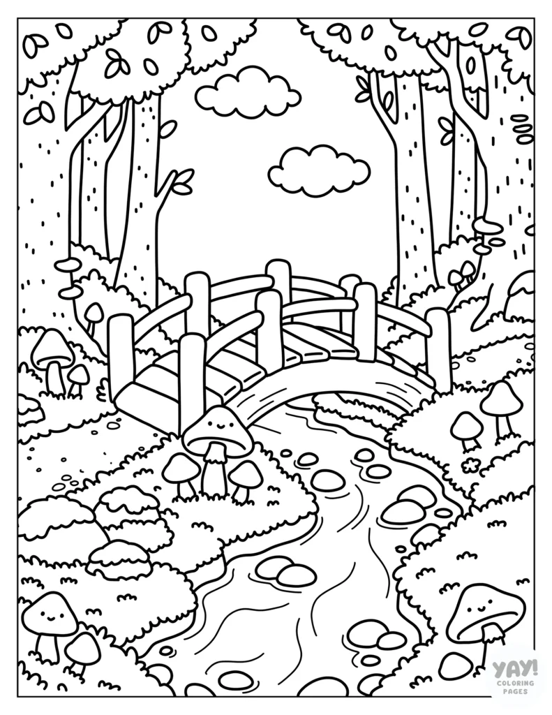 Magical woods coloring page