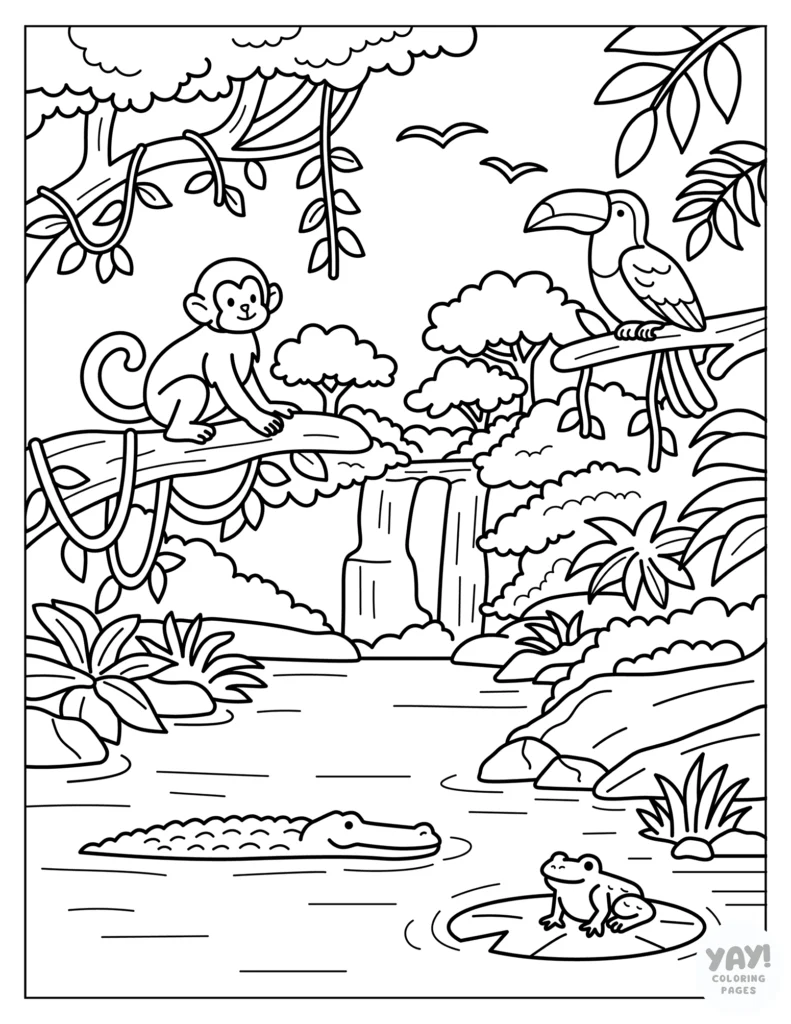 Rainforest coloring page