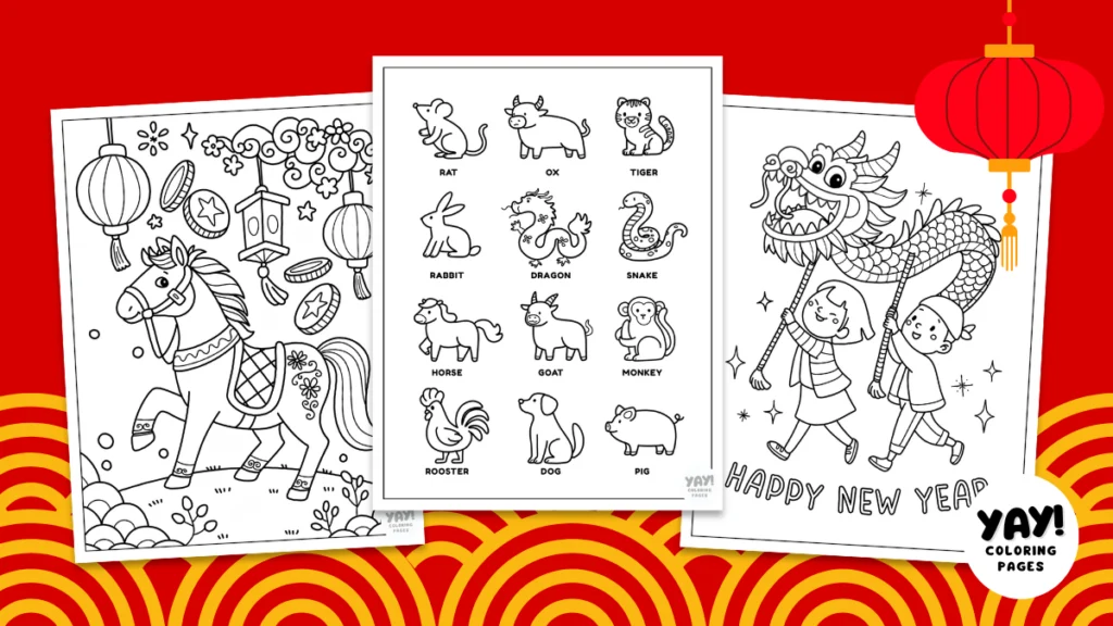 Lunar New Year coloring pages from Yay! Coloring Pages