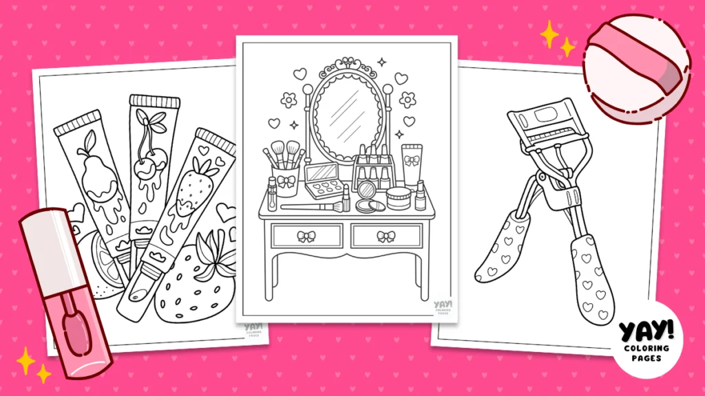 Makeup coloring pages from Yay! Coloring Pages