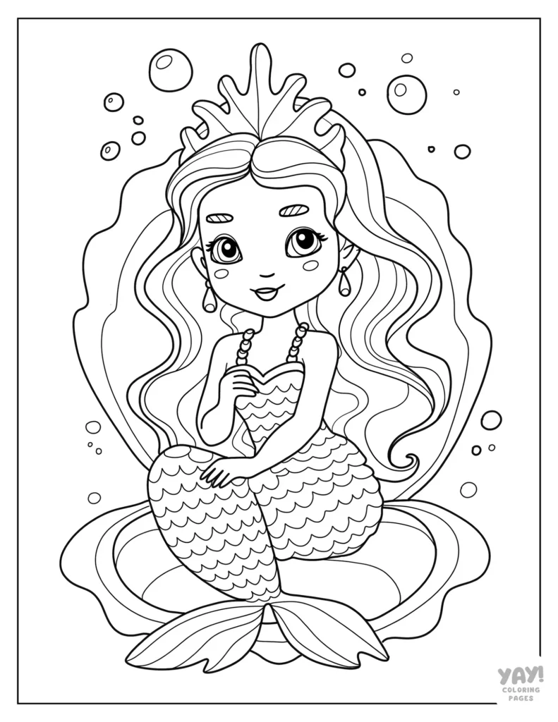 Princess mermaid with seashell crown