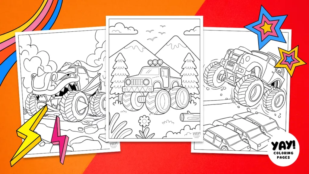 Monster truck coloring pages from Yay! Coloring Pages