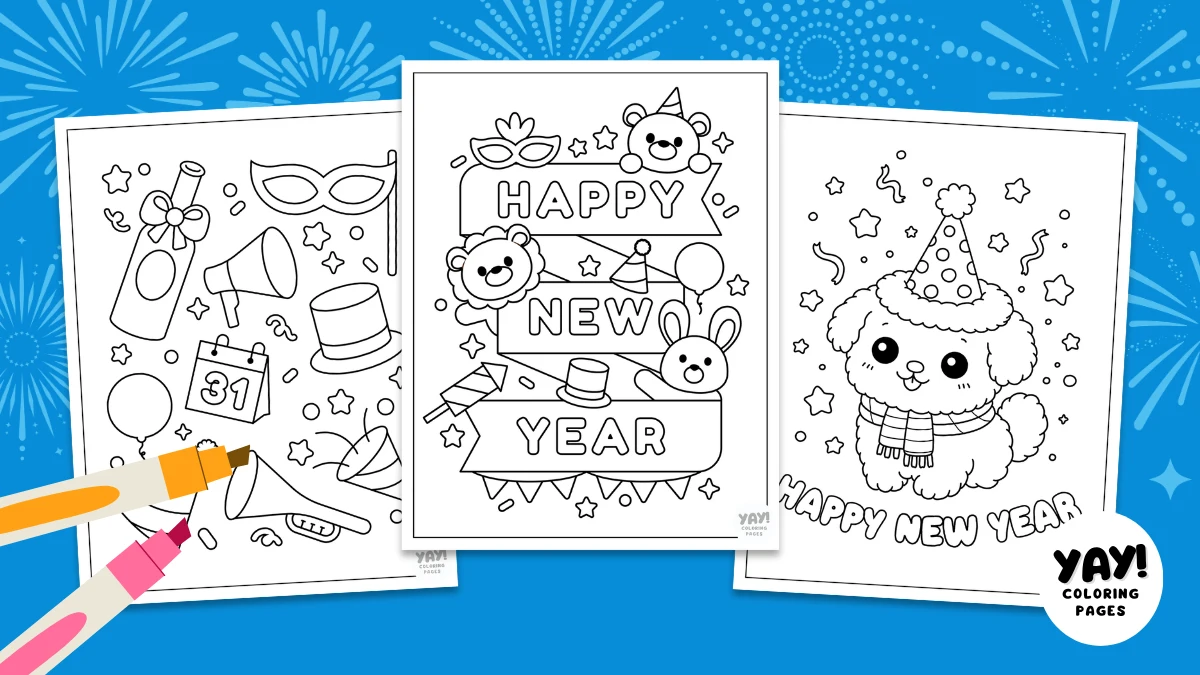New Year's Coloring Pages from Yay! Coloring Pages