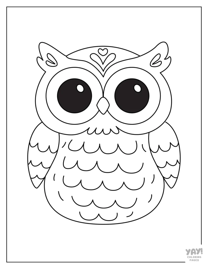 Squishy, round owl coloring page