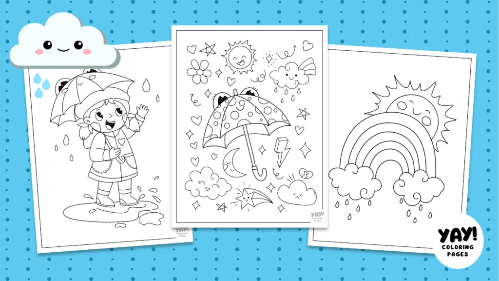 Rainy day coloring pages from Yay Coloring Pages