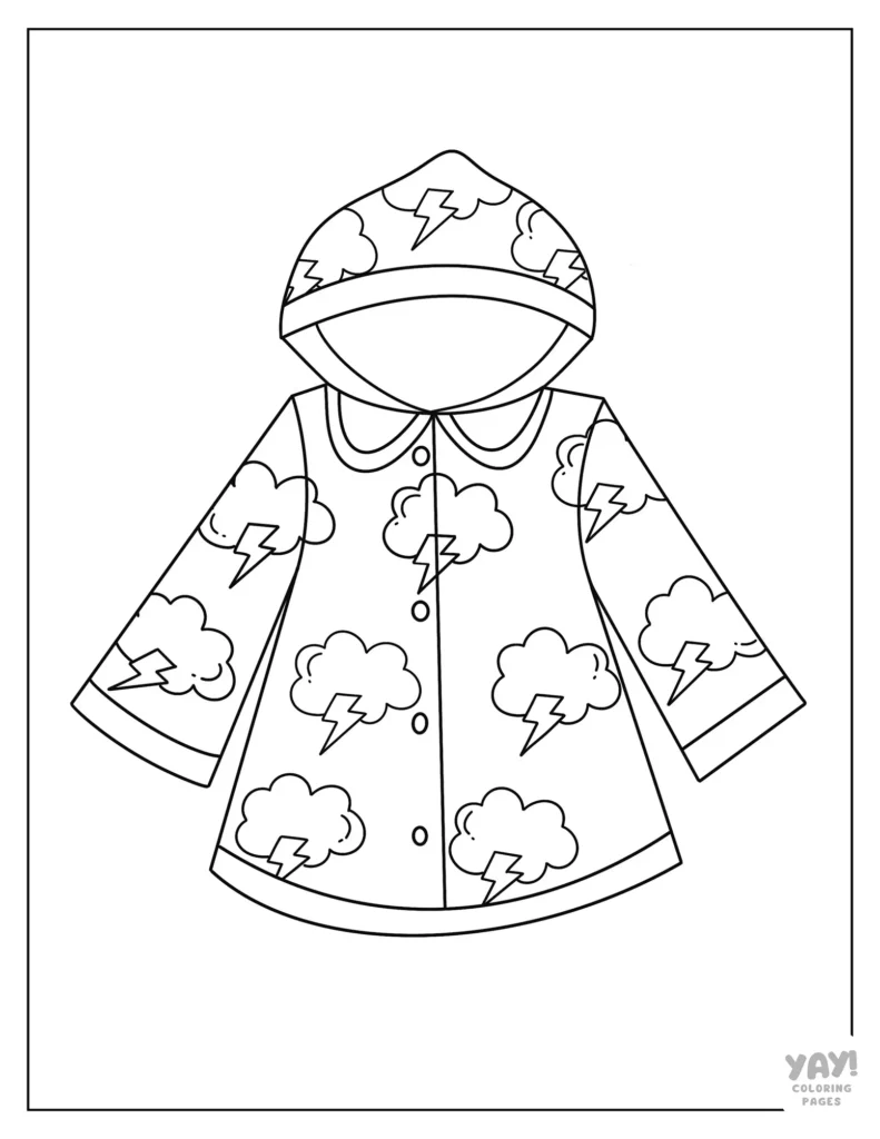 Raincoat coloring sheet