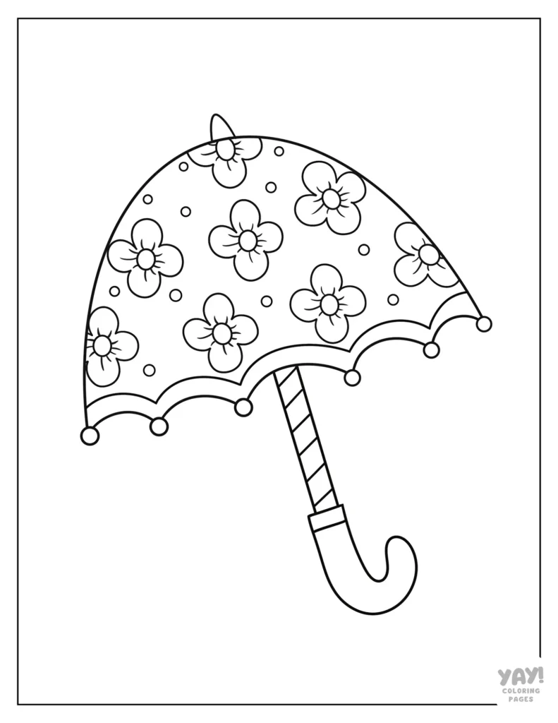 Umbrella coloring page