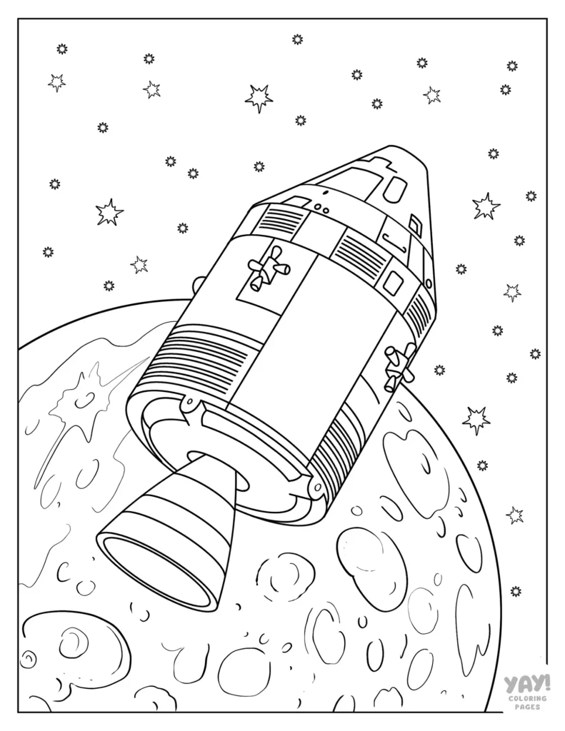 Detailed Apollo 13 rocket to color