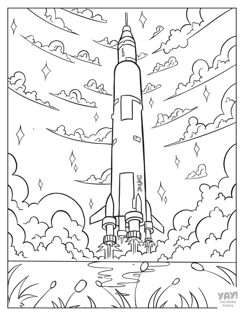 NASA Saturn V rocket to color