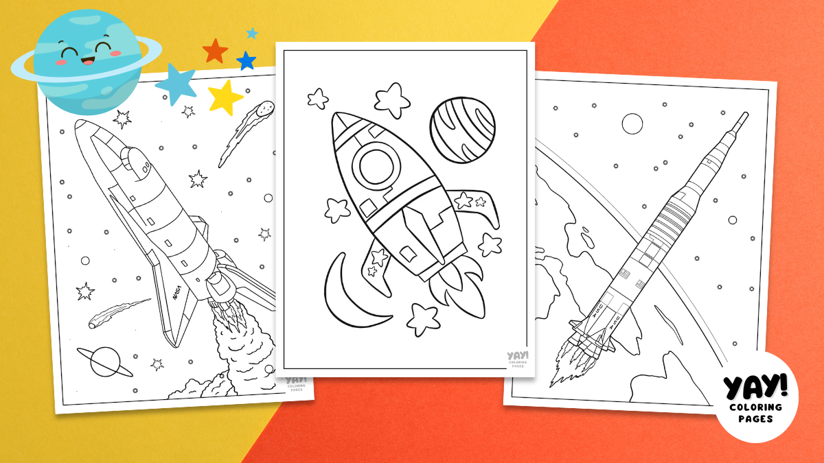 Rocket coloring pages from Yay! Coloring Pages