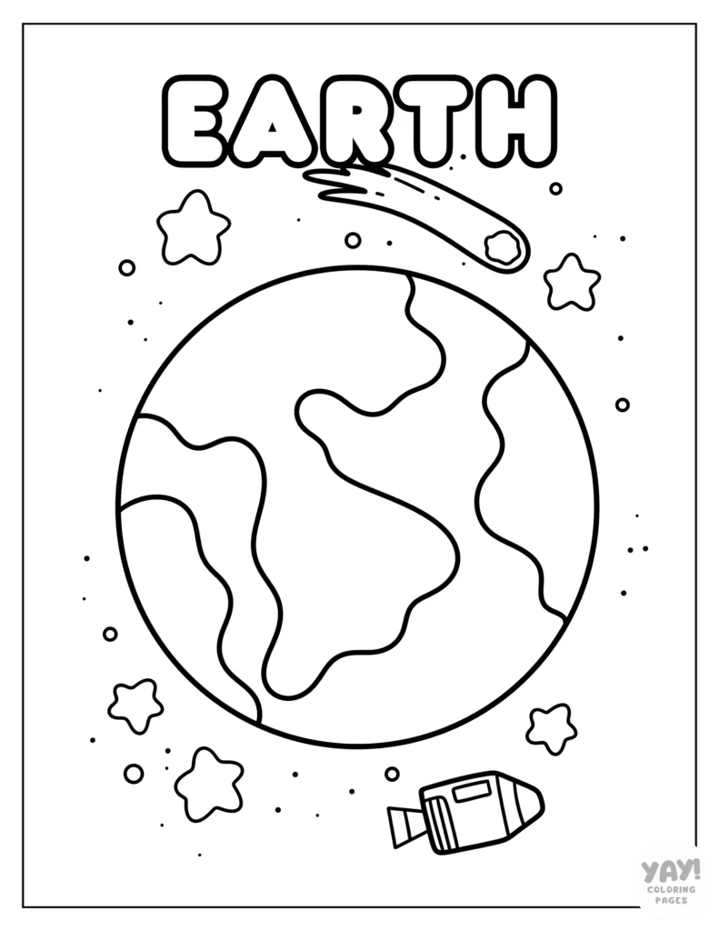 Earth coloring page