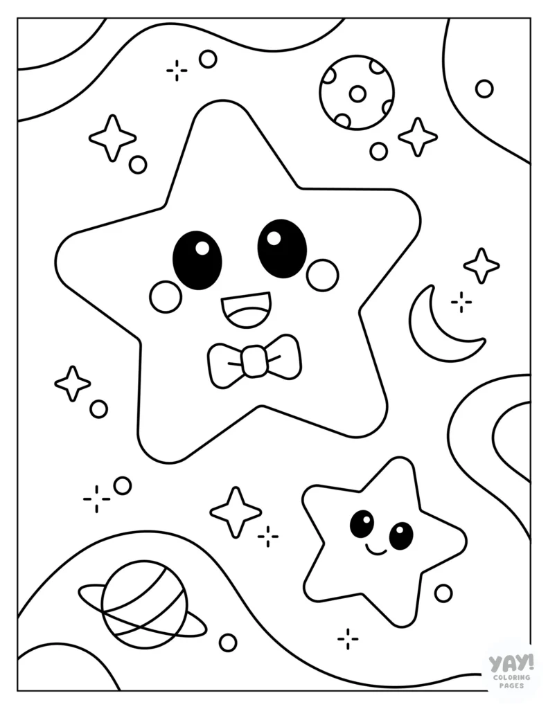 Stars coloring page