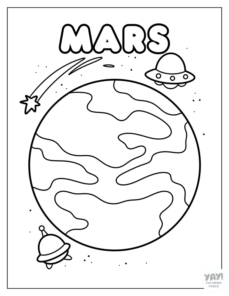 Mars coloring page