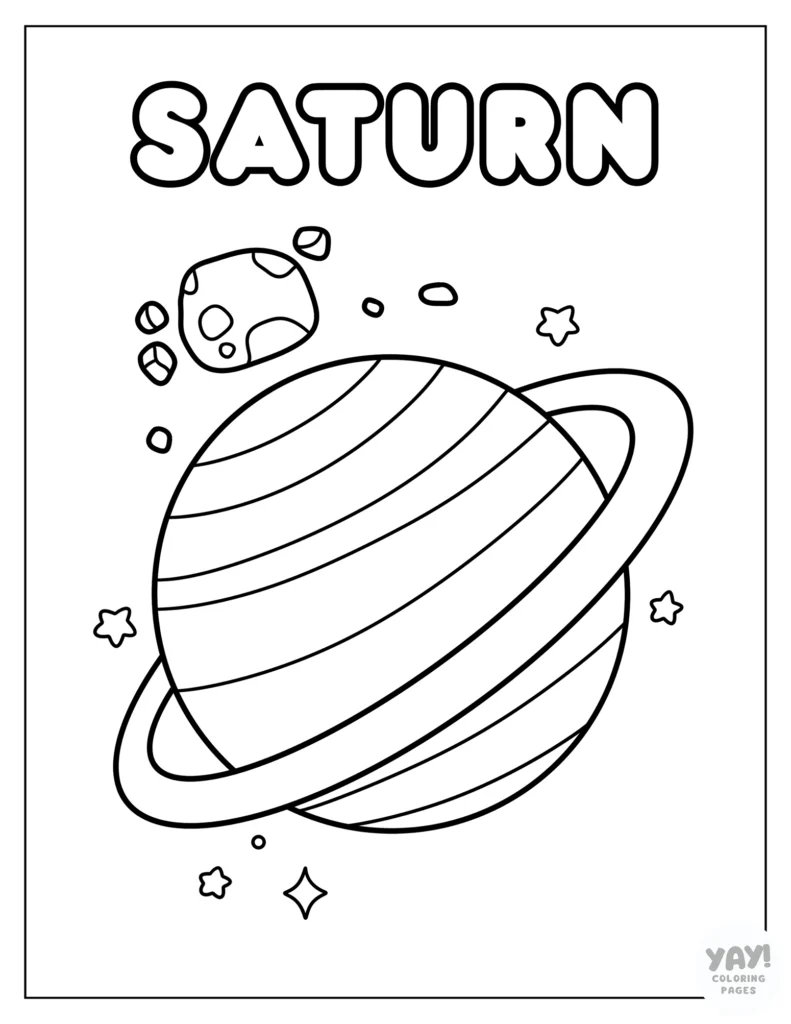 Saturn coloring page