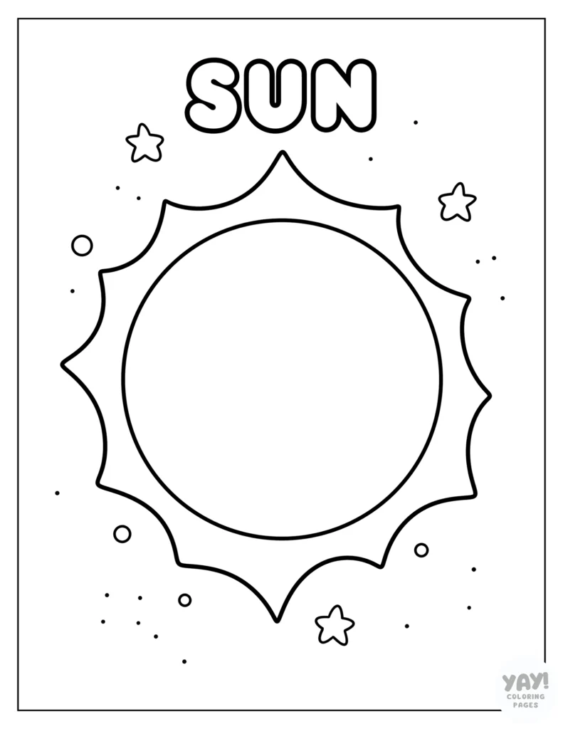 Sun coloring page
