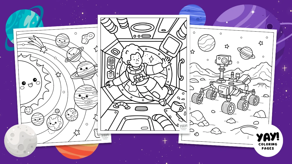 Space coloring pages from Yay! Coloring Pages