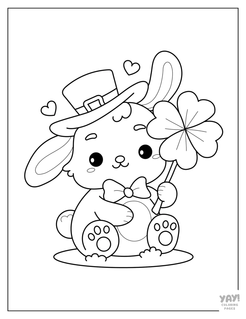 St. Patrick's Day bunny coloring page from Yay! Coloring Pages