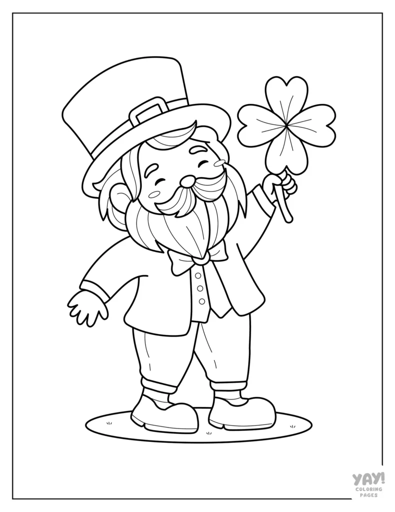 Leprechaun holding a shamrock